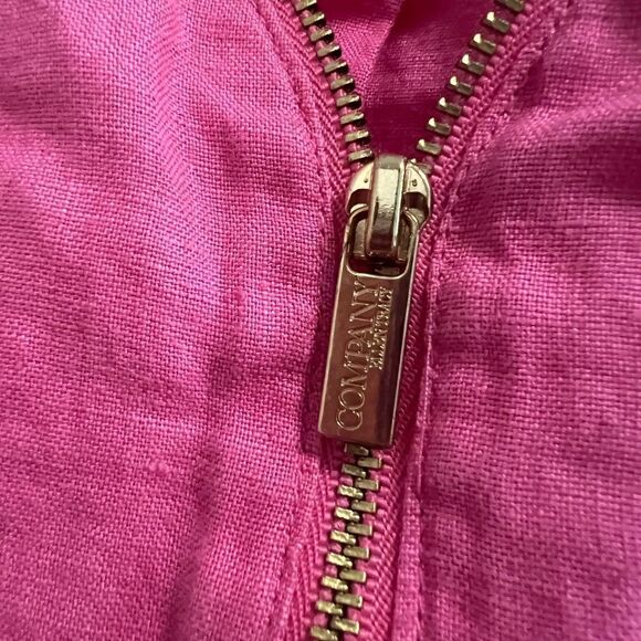 Company Ellen Tracy size M peony color linen half zip blouse - Picture 8 of 8